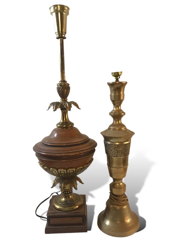 Photo 1 of VINTAGE BRASS ORNATE LAMPS