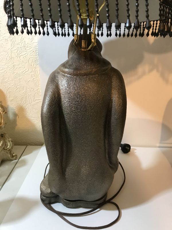 Photo 5 of VINTAGE ART DECO LADY LAMPS H 29 “ ONE NEEDS TLC - CRACKED AND HAS BEEN REPAIRED 