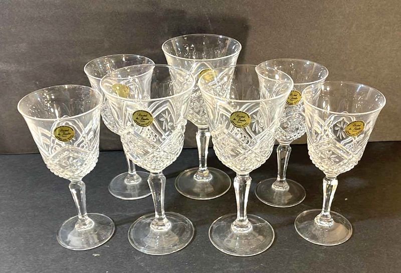 Photo 1 of EXQUISITE CRISTAL DE FLANDRE TANKARDS. VINTAGE FRENCH CUT CRYSTAL GLASSES. HEAVY GOOD QUALITY 24% LEAD CRYSTAL.