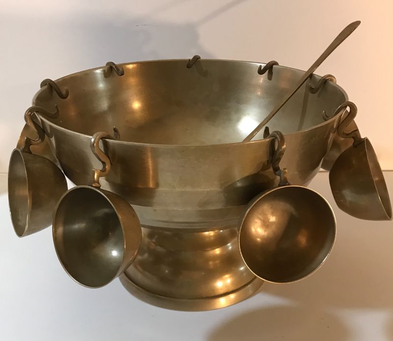 Photo 1 of BRASS PUNCH BOWL 9 CUPS