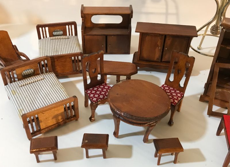 Photo 2 of VINTAGE MINIATURE, DOLLHOUSE WOODEN FURNITURE