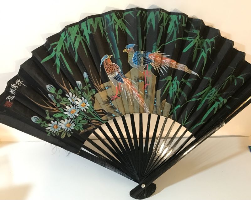 Photo 3 of VINTAGE HAND-PAINTED ASIAN FANS 