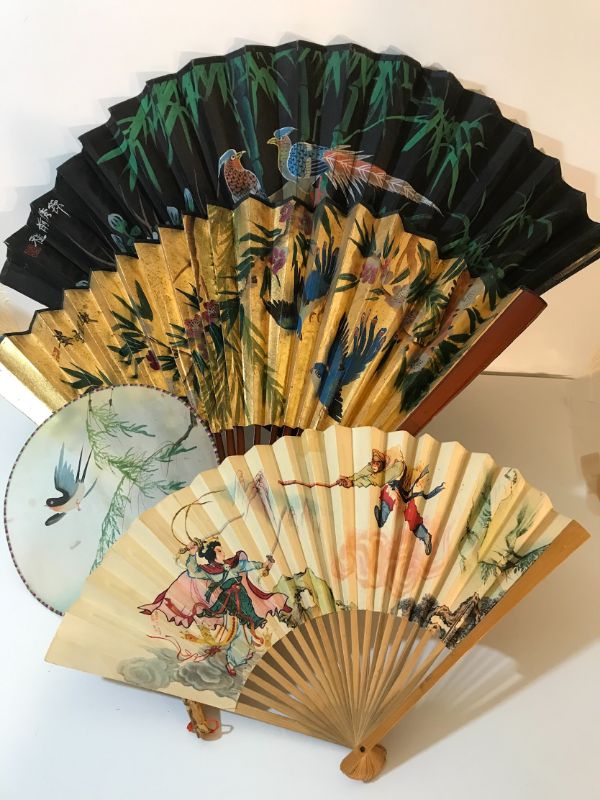 Photo 1 of VINTAGE HAND-PAINTED ASIAN FANS 