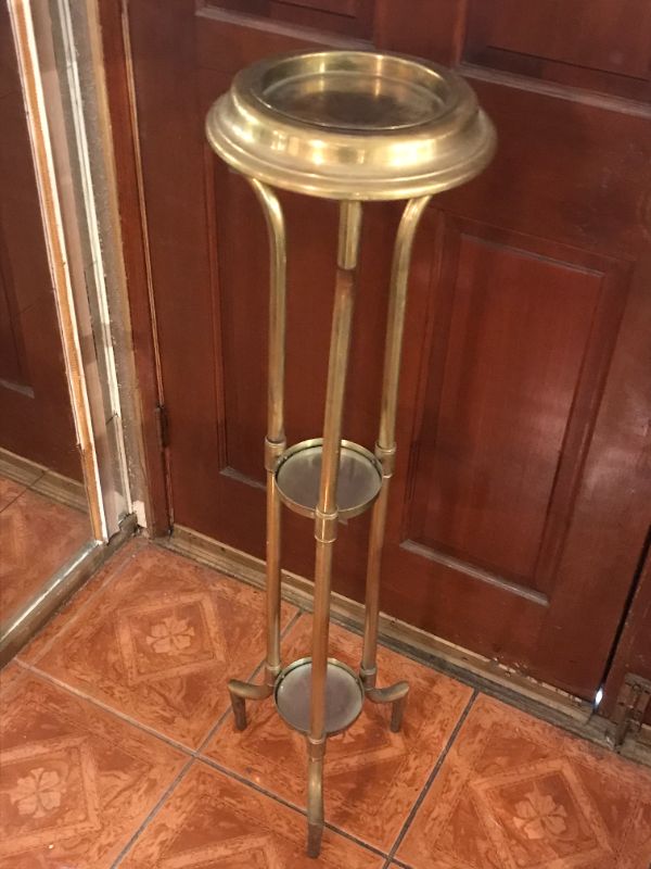 Photo 3 of ART DECO BRASS PLANT STAND / ASHTRAY H-43”