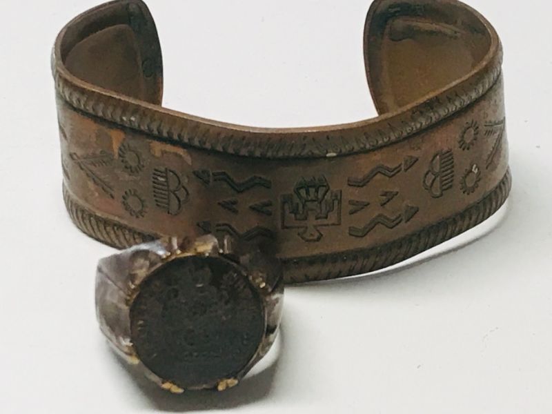 Photo 1 of VINTAGE COPPER CUFFS,EARRINGS & RING