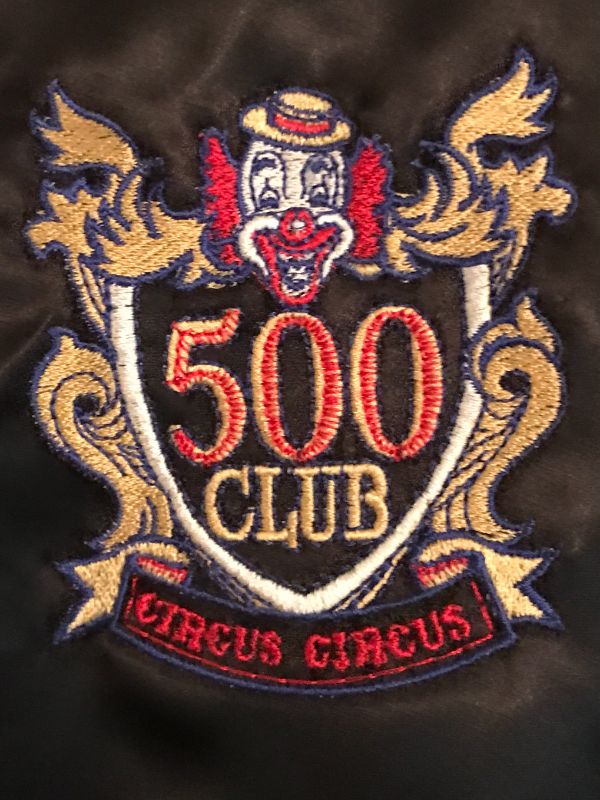 Photo 1 of VINTAGE CIRCUS CIRCUS 500 CLUB LINED SATIAN JACKET/ BOMBER JACKET LAS VEGAS CASINO MEMORABILIA SIZE M * EMBROIDERY NAME ON JACKET “Willie” MINT CONDITION