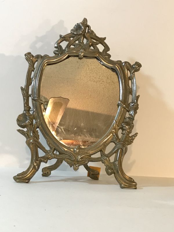 Photo 4 of ANTIQUE METAL MIRROR AND PERFUME BOTTLES