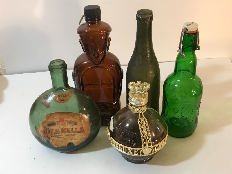 Photo 1 of VINTAGE 1948 LIQUOR BOTTLES /CHAMBORD LIQUEUR PRODUCT OF FRANCE AND MORE