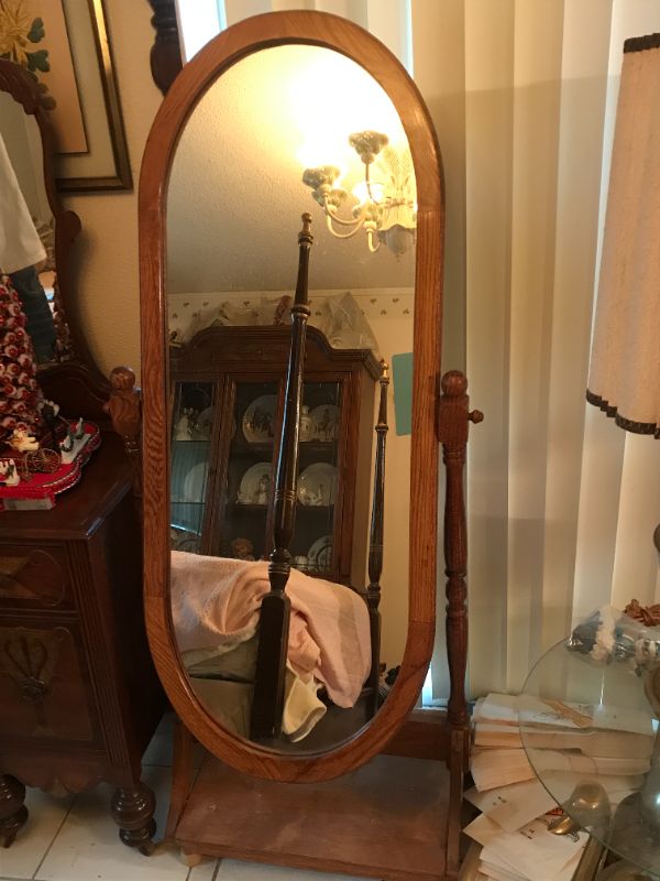 Photo 1 of ANTIQUE FULL SIZE RETRO FRENCH AMERICAN DRESSING MIRROR 24”x 60”