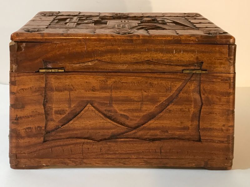 Photo 5 of HAND CARVED CHINESE CAMPHOR WOOD KEEPSAKE BOX
10”X6”X5.5”