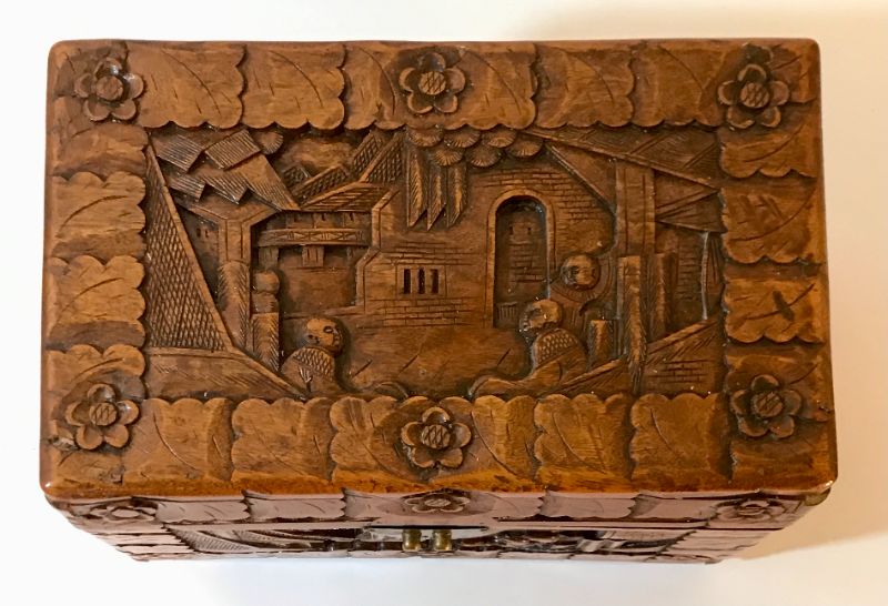 Photo 2 of HAND CARVED CHINESE CAMPHOR WOOD KEEPSAKE BOX
10”X6”X5.5”