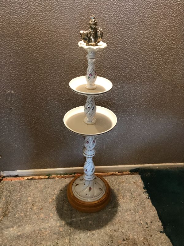 Photo 4 of LARGE CERAMIC & WOOD BASE TIERED STAND
41” H