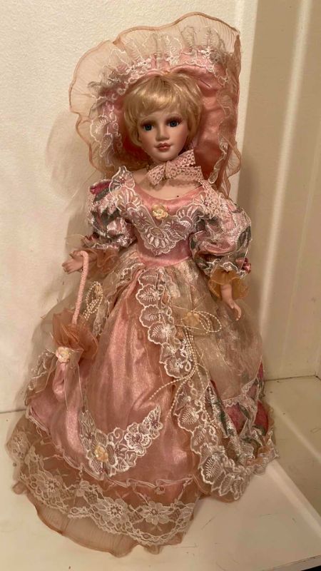 Photo 1 of VICTORIAN DRESSED PORCELAIN DOLLS