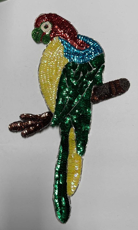 Photo 4 of VINTAGE SEQUINS PATCHES  - PARROT & FLOWERS