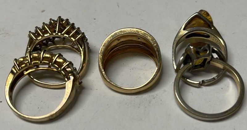 Photo 2 of 3 STERLING & 2 GOLD FILLED RINGS- TW 18.5g