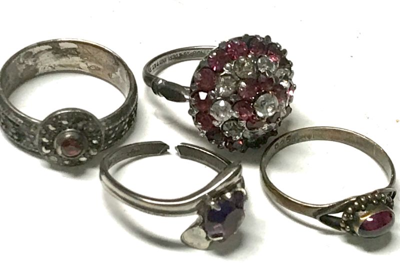 Photo 2 of STERLING EARRINGS & RINGS SOME WITH PRECIOUS STONES TW-26.5