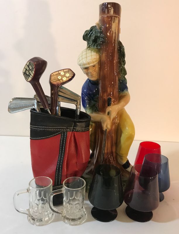 Photo 1 of GOLFERS DELIGHT VINTAGE DECANTER, GOLF BARWARE & MORE