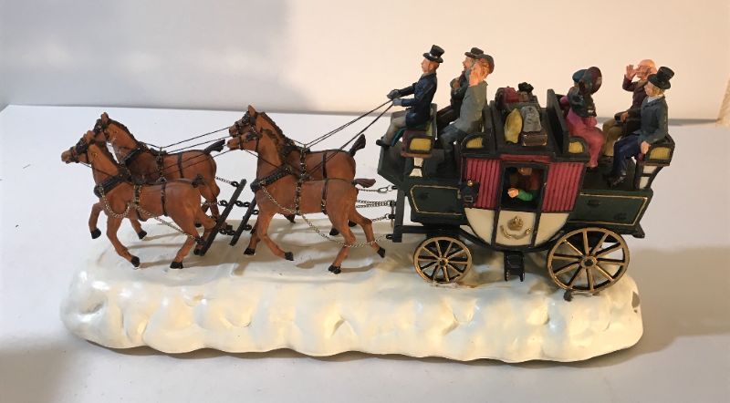 Photo 2 of DEPT 56 THE HERITAGE VILLAGE COLLECTION HOLIDAY COACH HAND PAINTED PORCELAIN CHRISTMAS ACCESSORY 1991