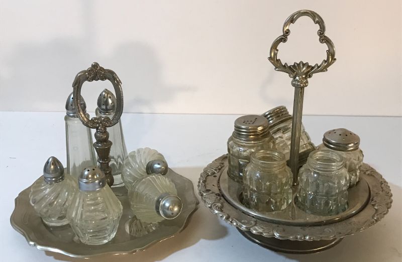 Photo 4 of SILVER PLATE CANDLE HOLDERS / SALT AND PEPPER HOLDER AND SERVING TRAYS AND MORE