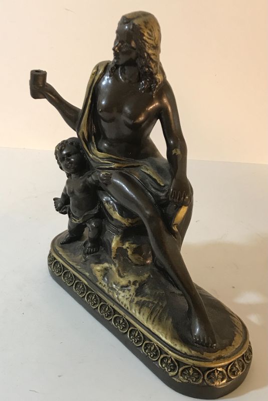 Photo 1 of BRONZE SCULPTURE WOMAN & CHERUB
