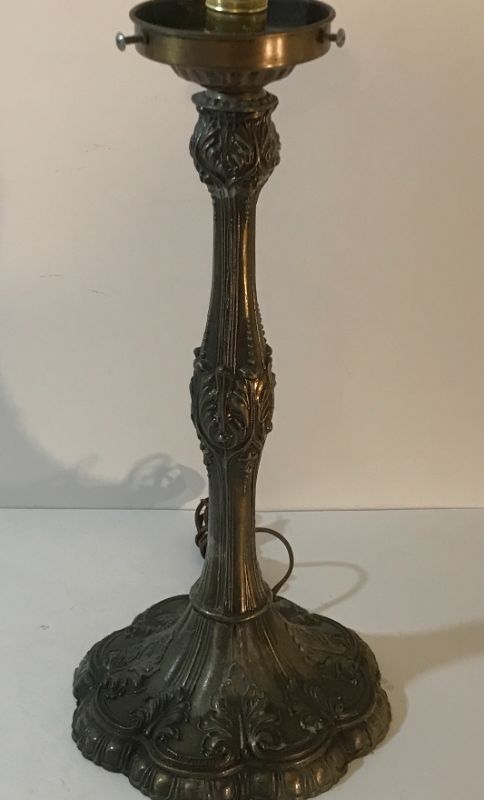 Photo 2 of VINTAGE METAL LAMP BASES 
APPROX. 14” & 18” H