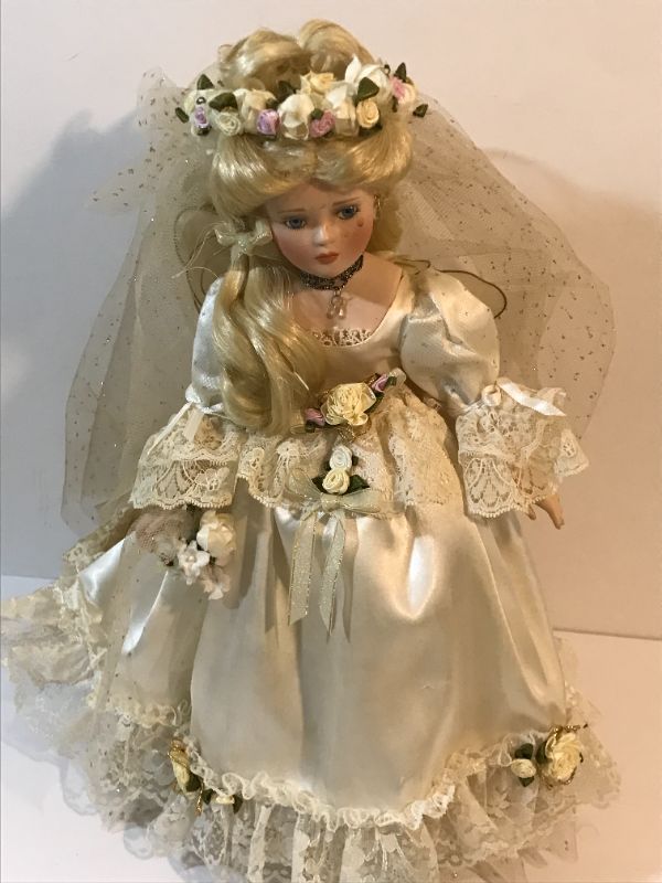 Photo 3 of VINTAGE T C PORCELAIN BRIDE DOLLS