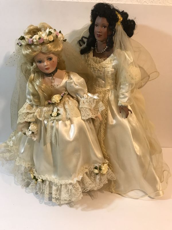 Photo 1 of VINTAGE T C PORCELAIN BRIDE DOLLS