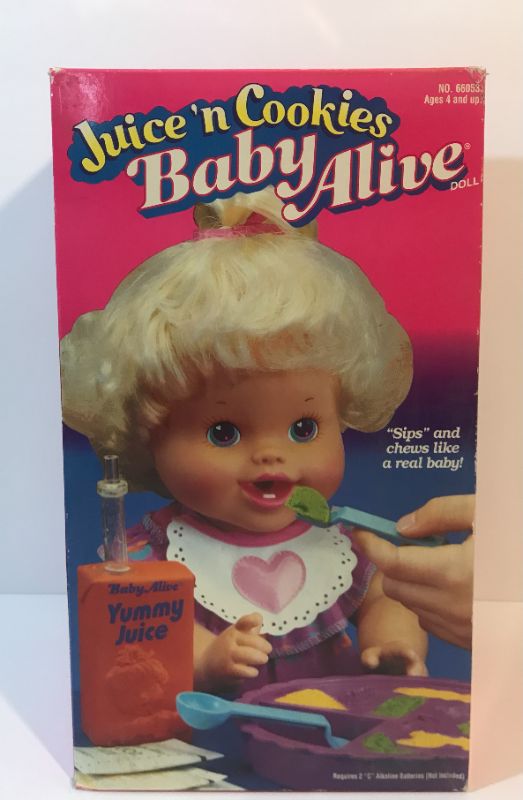 Photo 1 of JUICE & COOKIES BABY ALIVE, 15” DOLL & ACCESSORIES-NOS