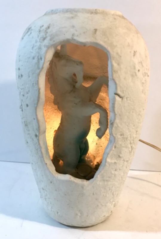 Photo 1 of VINTAGE CERAMIC UNICORN LAMP 
H- 13” 