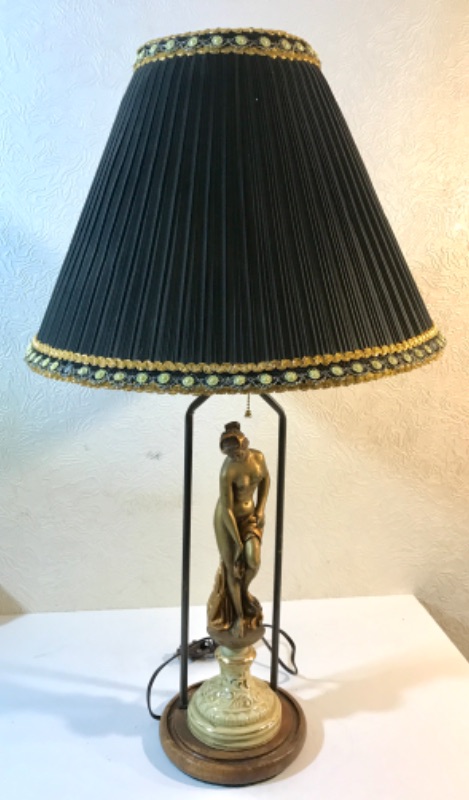 Photo 1 of ART NOUVEAU FIGURAL TABLE LAMP H-33” 