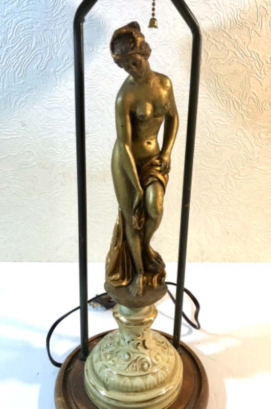 Photo 2 of ART NOUVEAU FIGURAL TABLE LAMP H-33” 