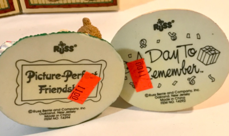 Photo 1 of VINTAGE RUSS MOMENTS OF HAPPINESS SCULPTSTONE FIGURINES
NOS