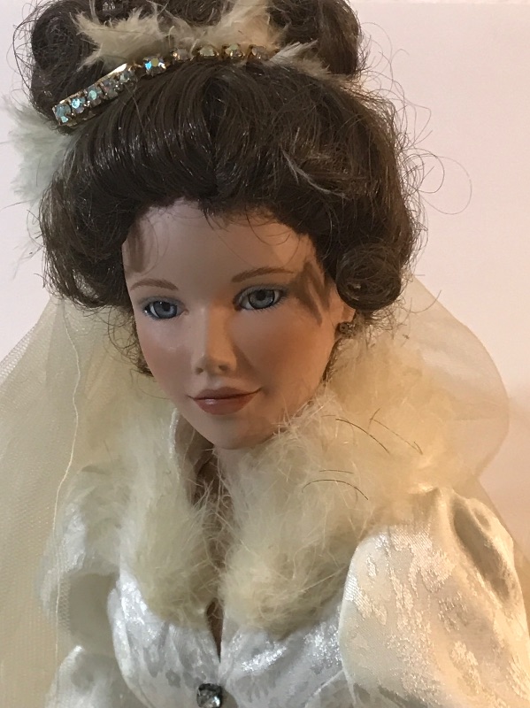 Photo 2 of VINTAGE PORCELAIN BRIDAL DOLLS 
LARGEST IS H- 20”