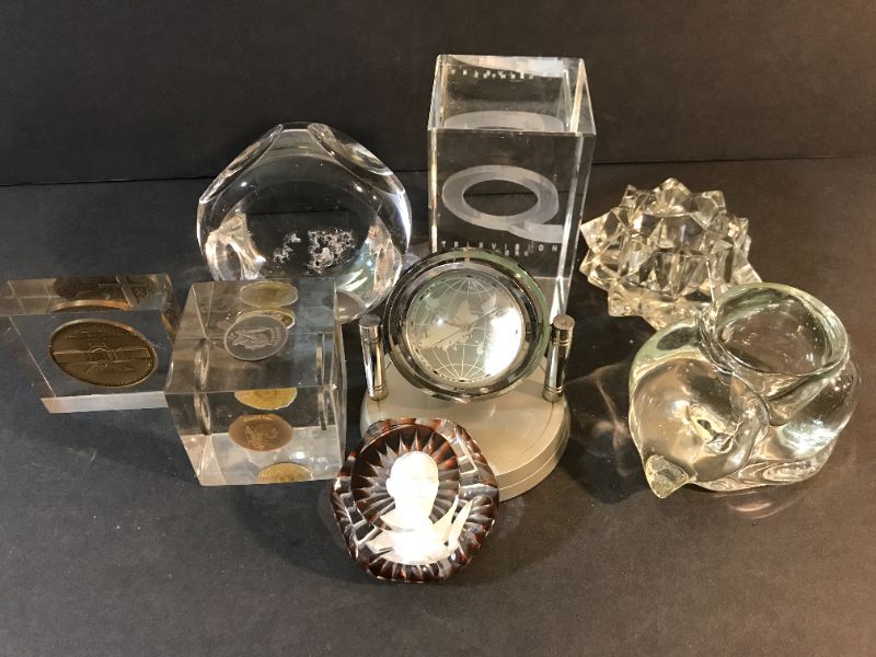 Photo 3 of UNIQUE PAPERWEIGHTS, CLOCK, & MORE.