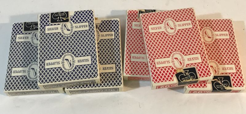 Photo 1 of VINTAGE LAS VEGAS CASINO SILVER SLIPPER PLAYING CARDS (6 decks).