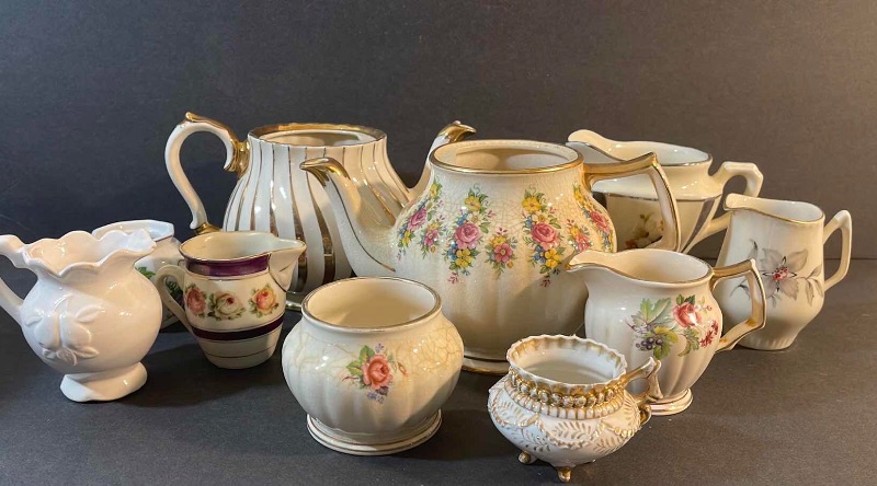 Photo 5 of ANTIQUE & VINTAGE TEA POTS AND CREAM AND SUGAR DISHES- ALL MISS MATCHED