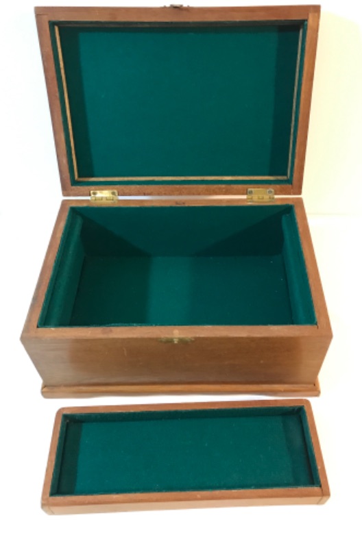 Photo 4 of SOLID WOOD JEWELRY BOX LINNED 11”x7.5”x 6.5”