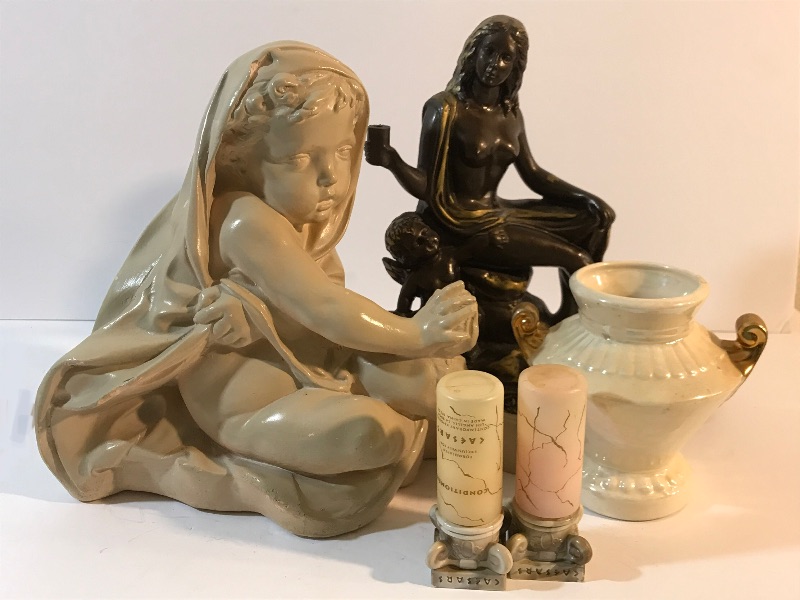 Photo 1 of 1988 CHILD STATUE & NUDE WOMAN FIGURINE