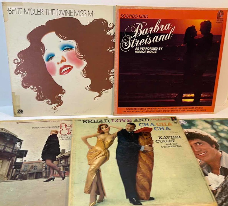 Photo 1 of VINTAGE RECORDS- BETTE MIDLER, BARBARA STREISAND, PET CLARK, GUY & RALNA, BREAD LOVE AND CHA CHA CHA