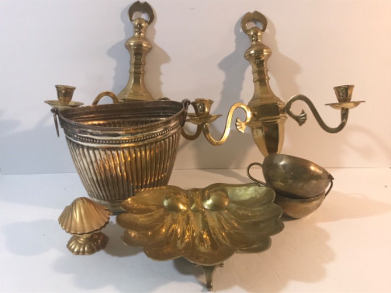 Photo 1 of VINTAGE BRASS SCONCES & DECORATIVE ITEMS