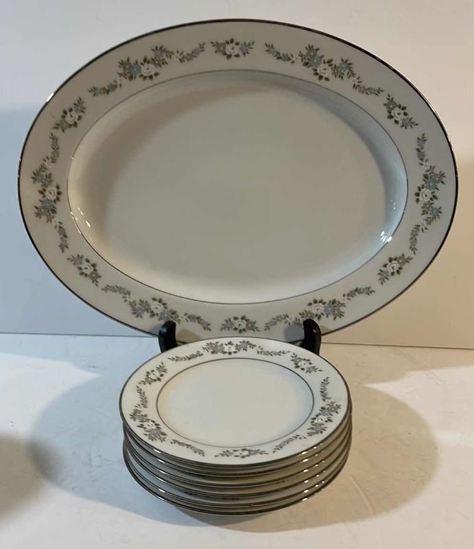 Photo 2 of VINTAGE NORITAKE LEONORE 6 BREAD PLATES & 1 PLATTER - MORE OF THIS SET IN AUCTION