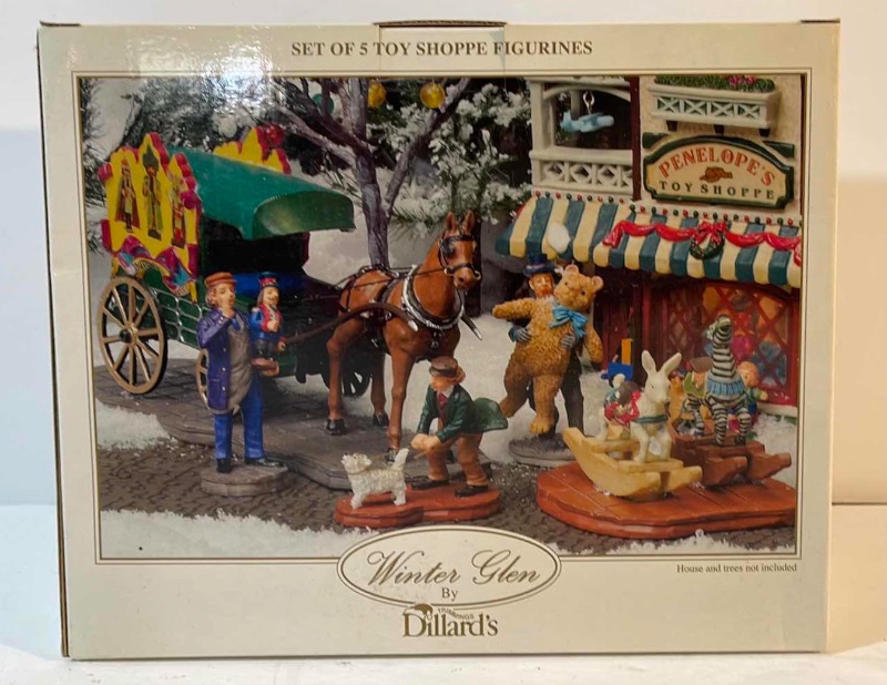 Photo 4 of 3 SETS WINTER GLEN BY DILLARDS VILLAGE FIGURINES & TREES NOS 