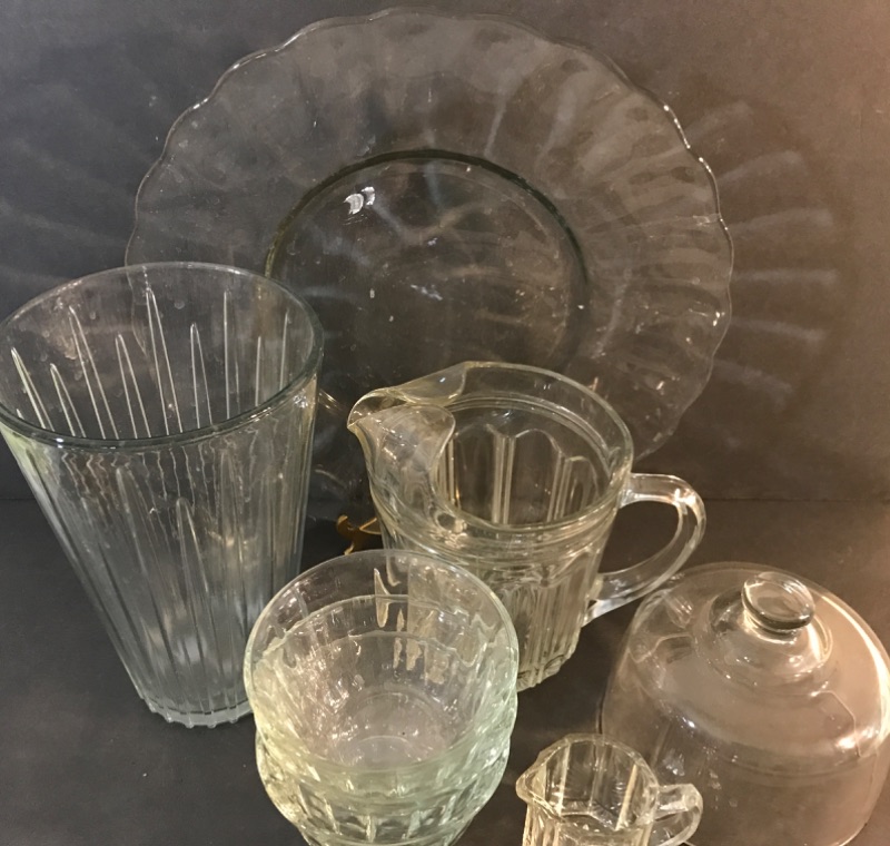 Photo 1 of COLLECTION OF VINTAGE GLASS SERVING ITEMS