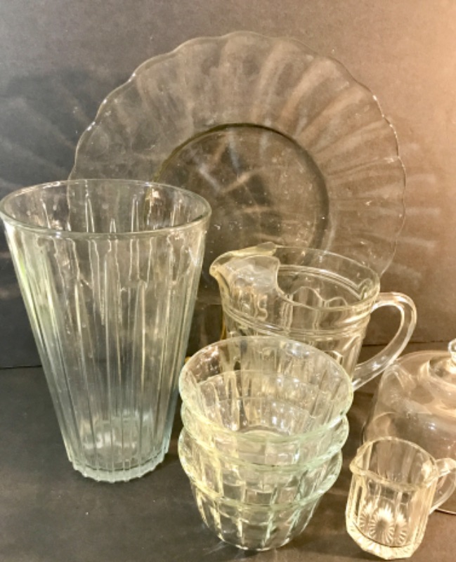 Photo 2 of COLLECTION OF VINTAGE GLASS SERVING ITEMS