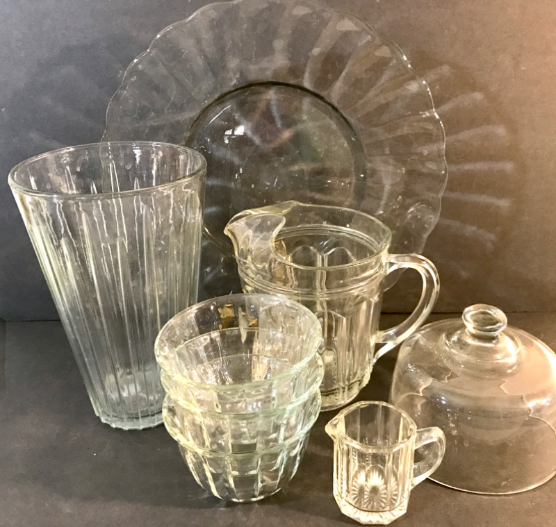 Photo 4 of COLLECTION OF VINTAGE GLASS SERVING ITEMS