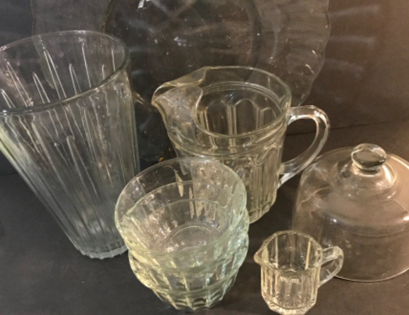 Photo 3 of COLLECTION OF VINTAGE GLASS SERVING ITEMS