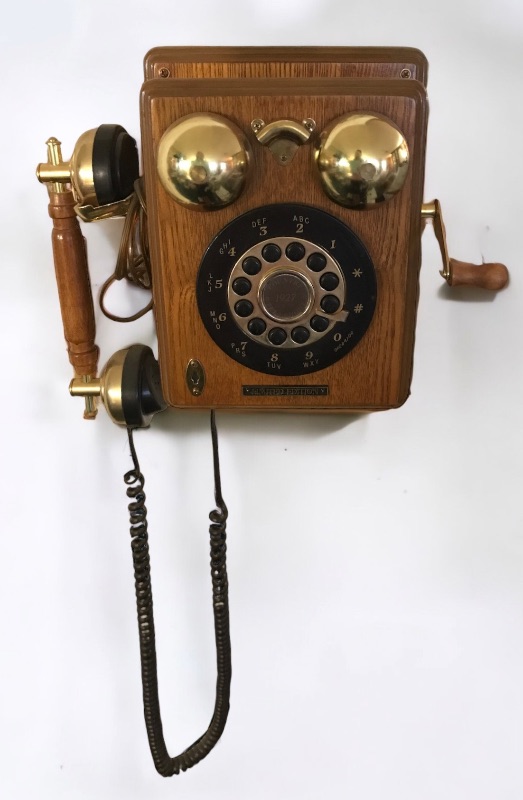 Photo 1 of LIMITED EDITION ANTIQUE STYLE WOODEN WALL MOUNT ROTARY DIAL PHONE
