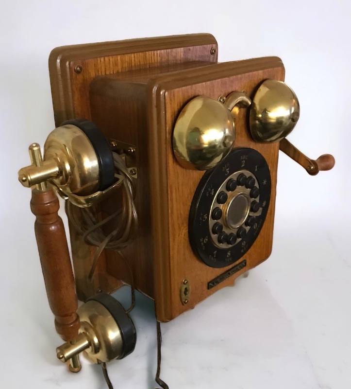Photo 2 of LIMITED EDITION ANTIQUE STYLE WOODEN WALL MOUNT ROTARY DIAL PHONE