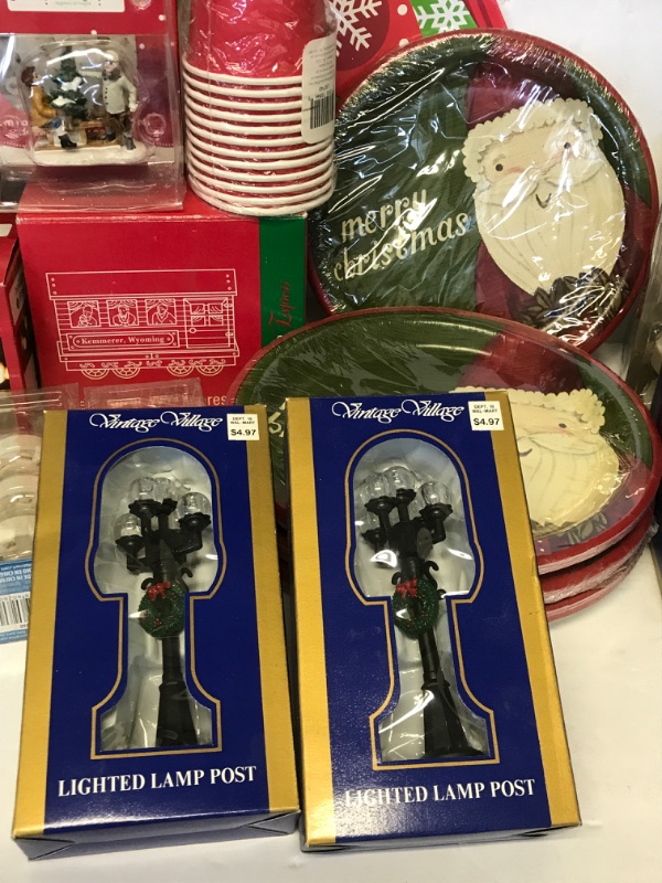 Photo 2 of CHRISTMAS PLATES, CUPS,CANDLES , DECORATIONS & MORE ALL NEW IN PACKAGE 