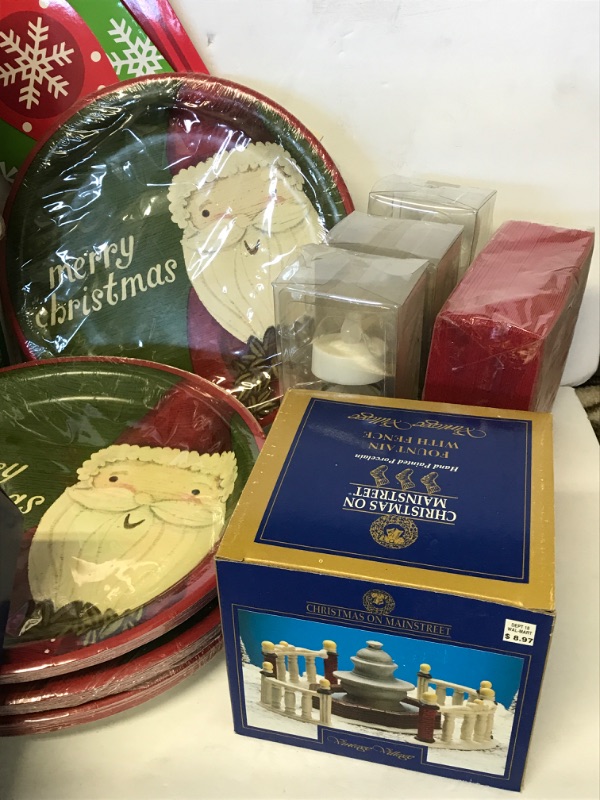 Photo 4 of CHRISTMAS PLATES, CUPS,CANDLES , DECORATIONS & MORE ALL NEW IN PACKAGE 